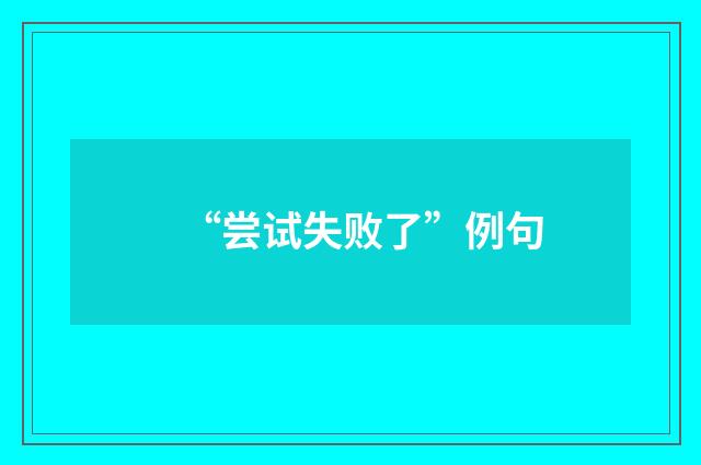 “尝试失败了”例句