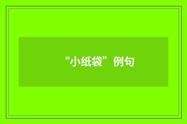 “小纸袋”例句
