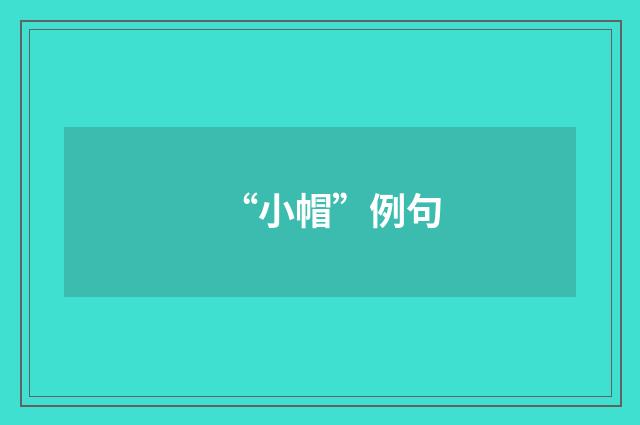 “小帽”例句