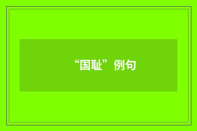 “国耻”例句