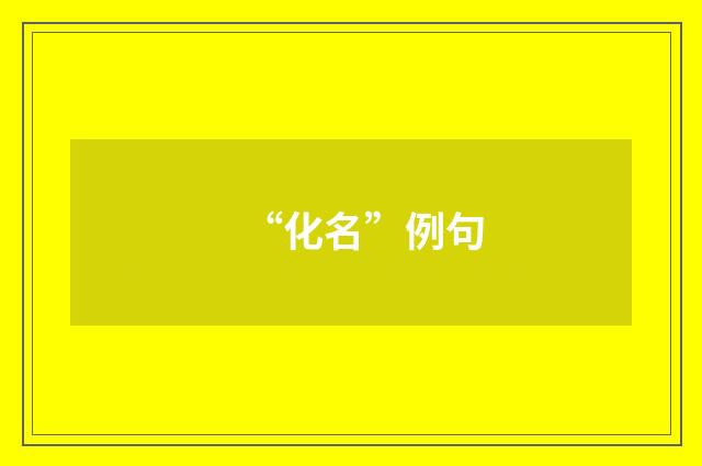 “化名”例句