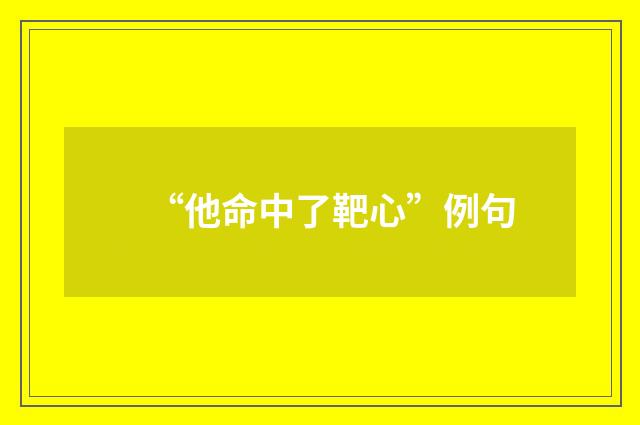 “他命中了靶心”例句