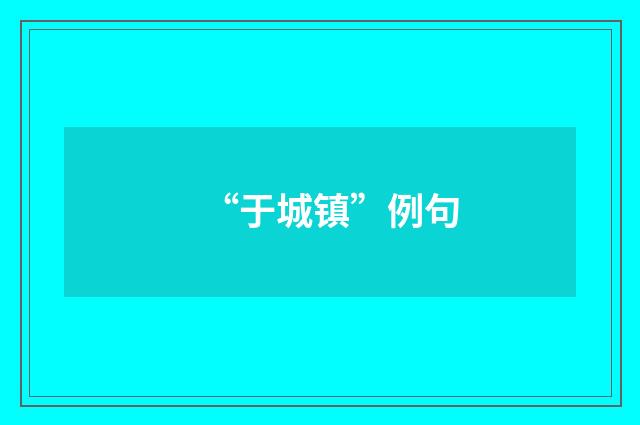 “于城镇”例句