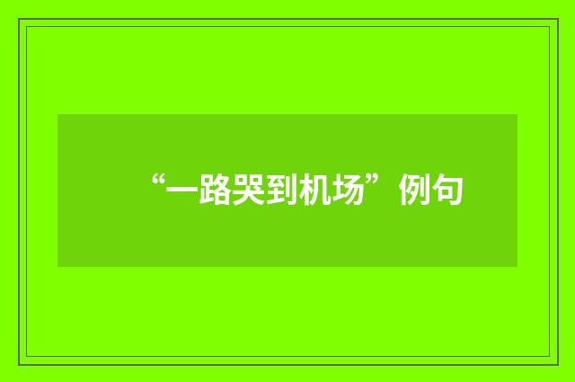 “一路哭到机场”例句