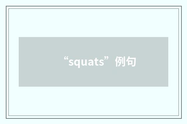 “squats”例句