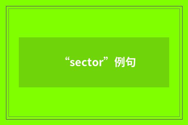 “sector”例句