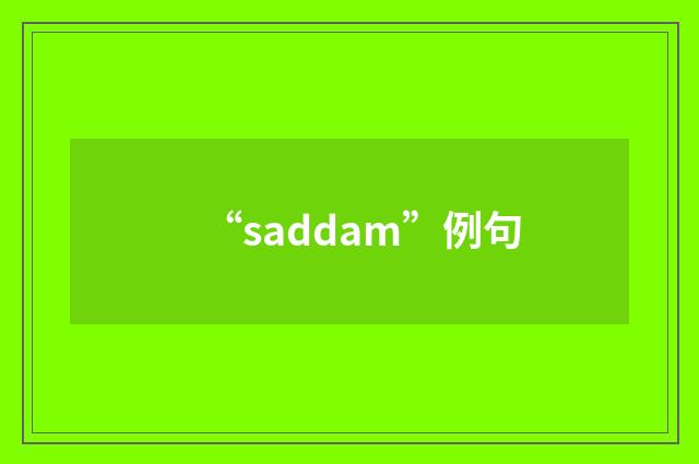 “saddam”例句