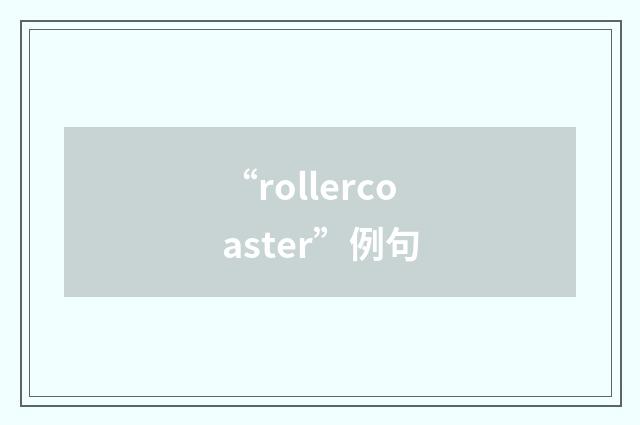 “rollercoaster”例句