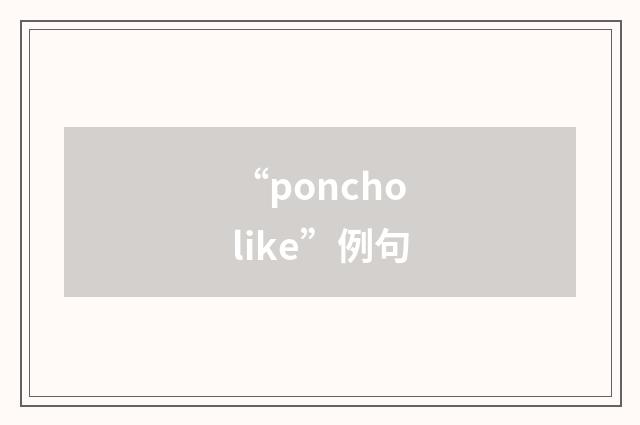 “poncholike”例句