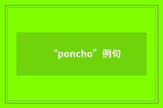 “poncho”例句