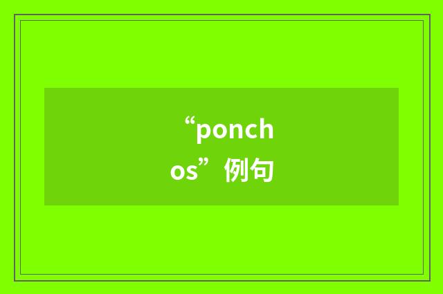 “ponchos”例句