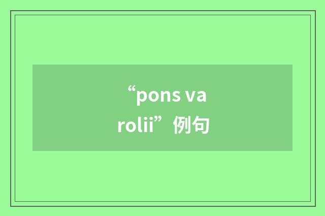 “pons varolii”例句