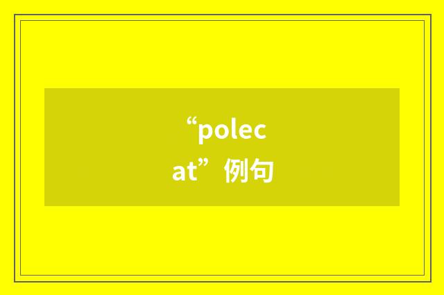 “polecat”例句