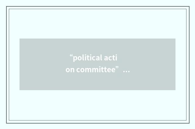 “political action committee”例句