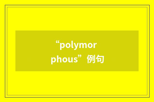 “polymorphous”例句