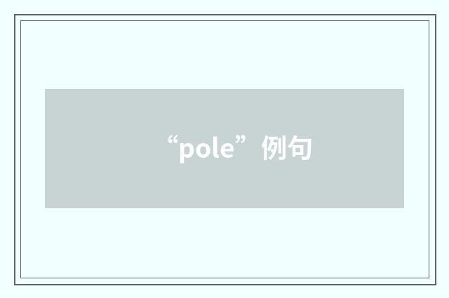 “pole”例句