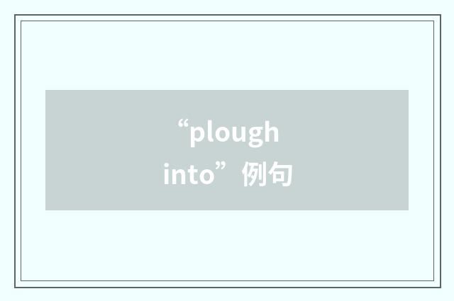 “plough into”例句