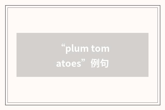 “plum tomatoes”例句