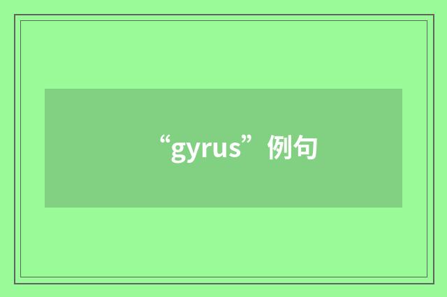 “gyrus”例句
