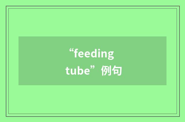 “feeding tube”例句