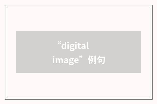 “digital image”例句