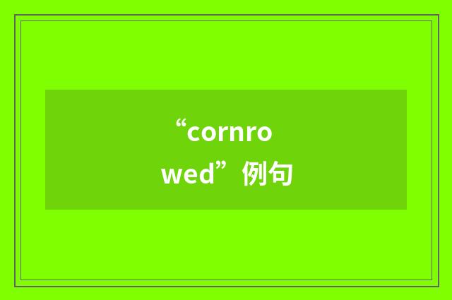“cornrowed”例句