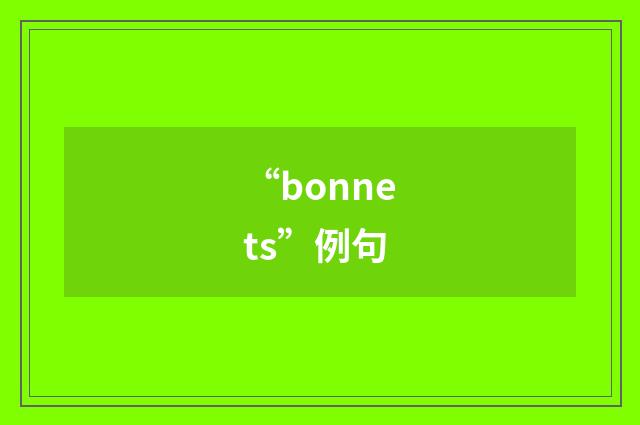 “bonnets”例句