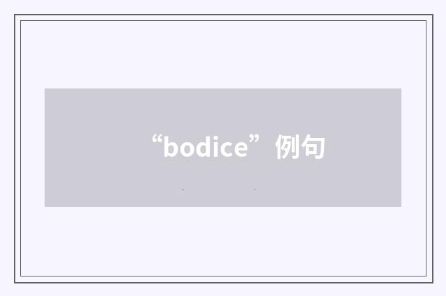 “bodice”例句