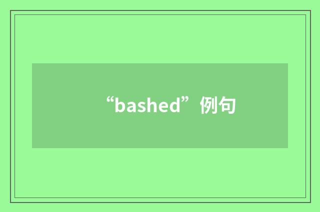 “bashed”例句