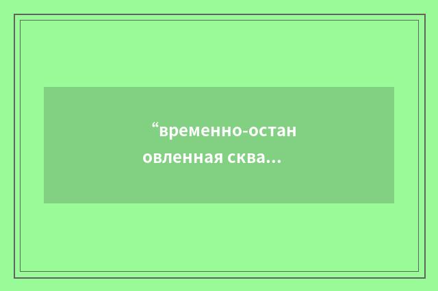 “временно-остановленная скважина”俄汉翻译