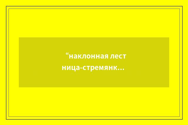 “наклонная лестница-стремянка”俄汉翻译
