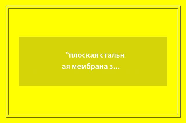 “плоская стальная мембрана заделанная в основание фундамента здания”俄汉翻译