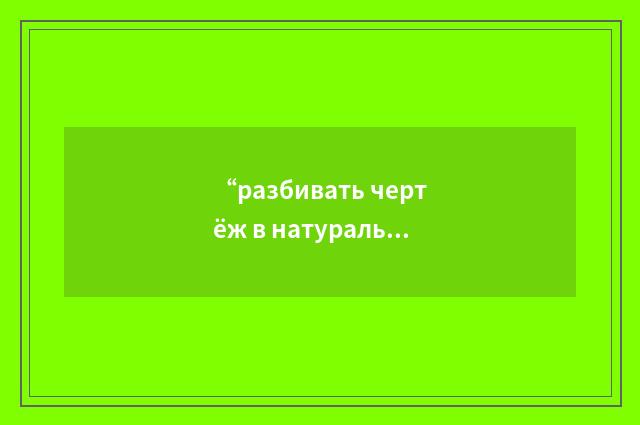 “разбивать чертёж в натуральных размерах”俄汉翻译