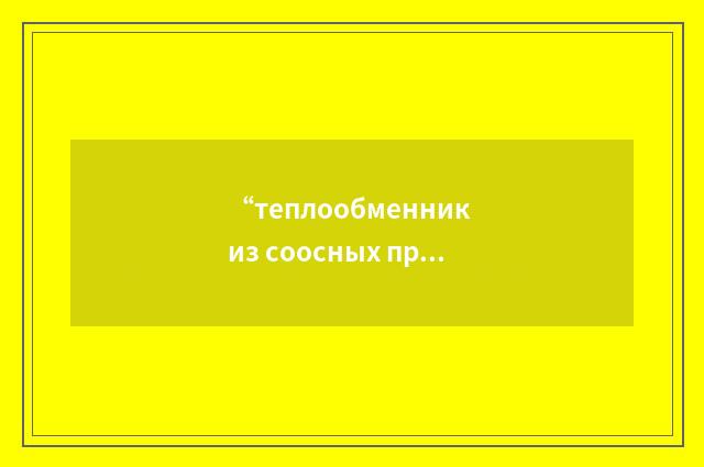 “теплообменник из соосных прямых труб”俄汉翻译