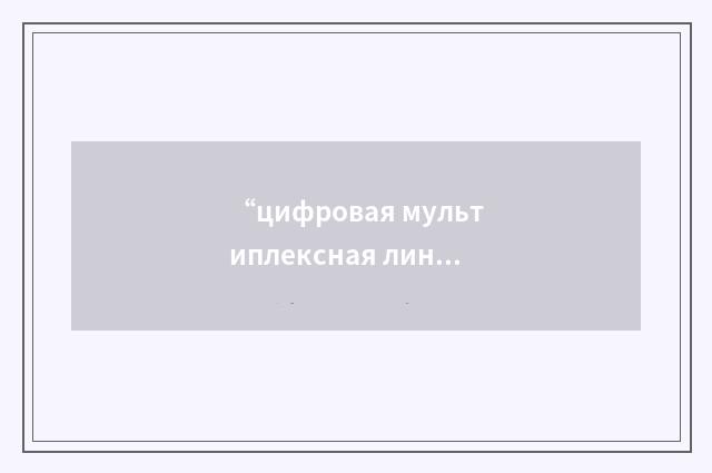 “цифровая мультиплексная линия связи”俄汉翻译