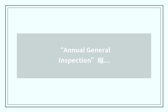 “Annual General Inspection”缩略