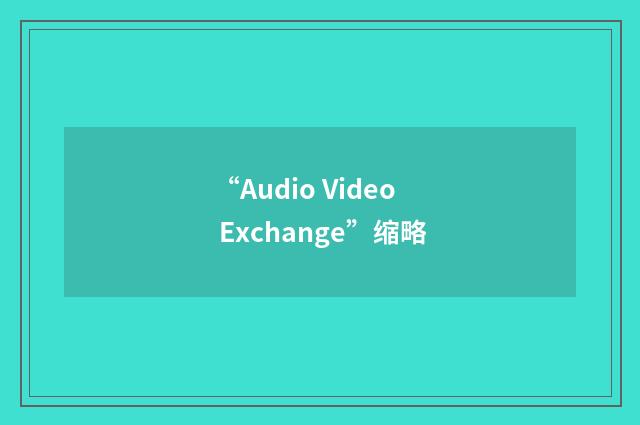 “Audio Video Exchange”缩略
