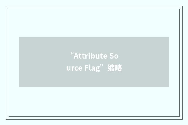 “Attribute Source Flag”缩略