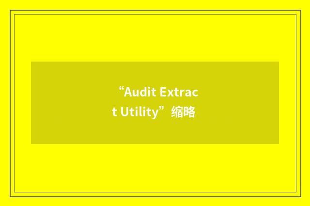 “Audit Extract Utility”缩略