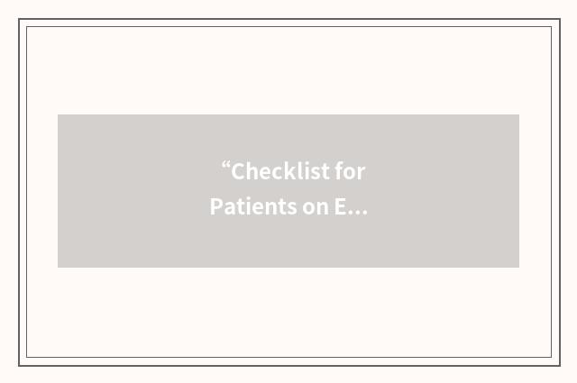 “Checklist for Patients on Endocrine Therapy”缩略
