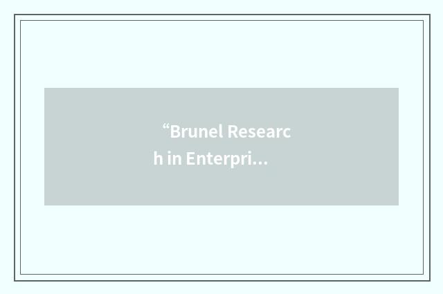 “Brunel Research in Enterprise Sustainability and Ethics”缩略