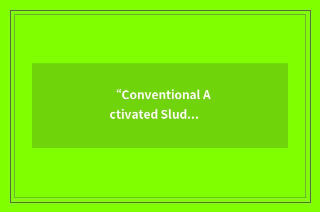 “Conventional Activated Sludge Plant”缩略