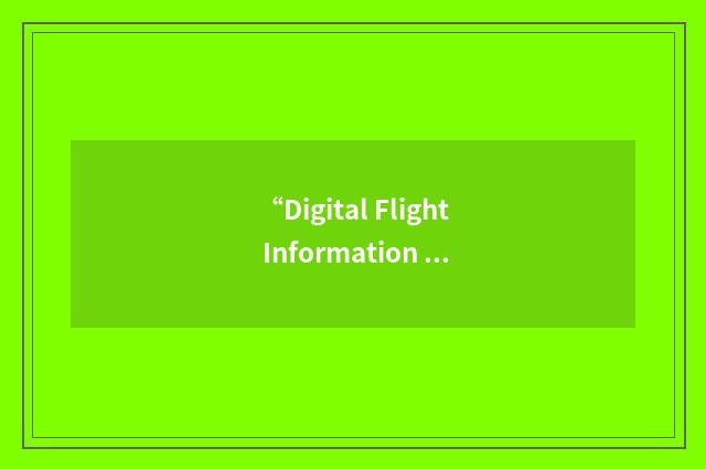 “Digital Flight Information Publication”缩略