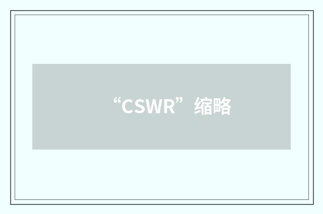 “CSWR”缩略