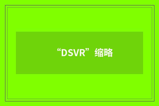 “DSVR”缩略