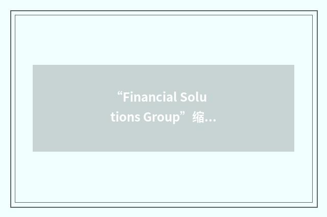 “Financial Solutions Group”缩略