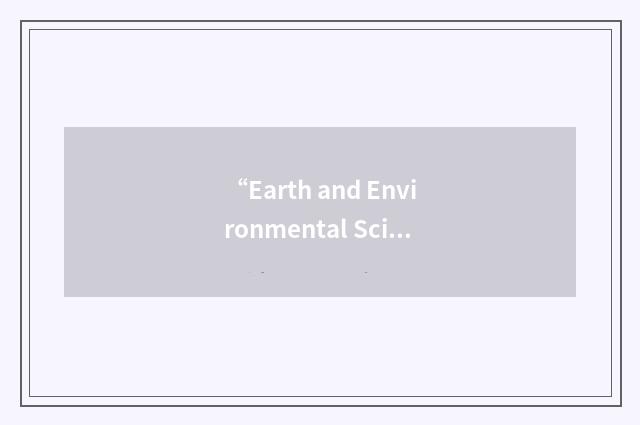 “Earth and Environmental Sciences Center”缩略