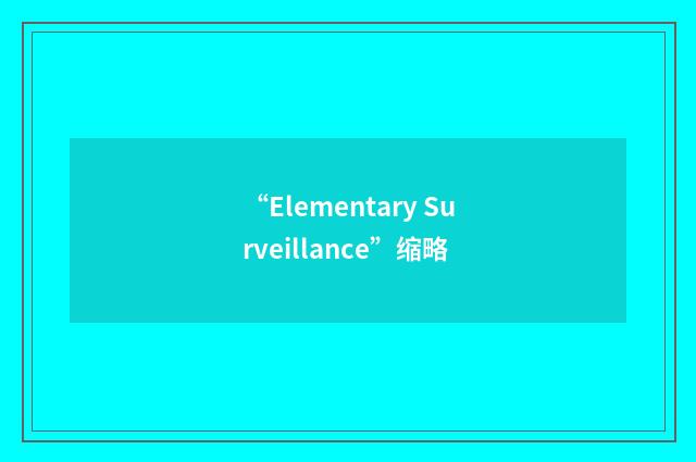 “Elementary Surveillance”缩略
