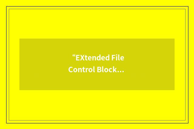 “EXtended File Control Block”缩略
