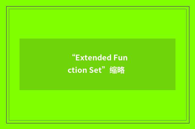 “Extended Function Set”缩略